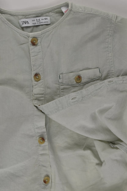 Zara Size 3-4 Linen Blend Shirt