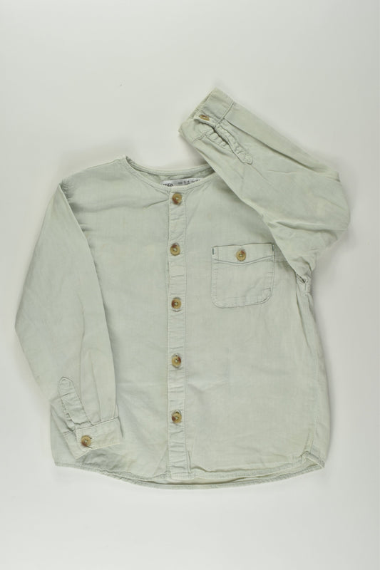Zara Size 3-4 Linen Blend Shirt