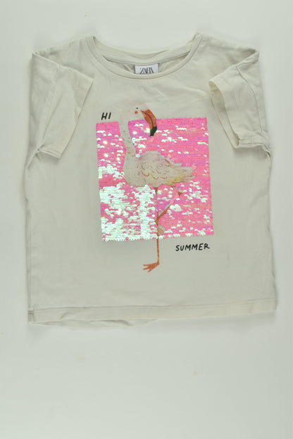 Zara Size 6 Flamingo Reversible Sequins T-shirt