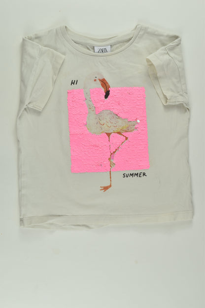 Zara Size 6 Flamingo Reversible Sequins T-shirt