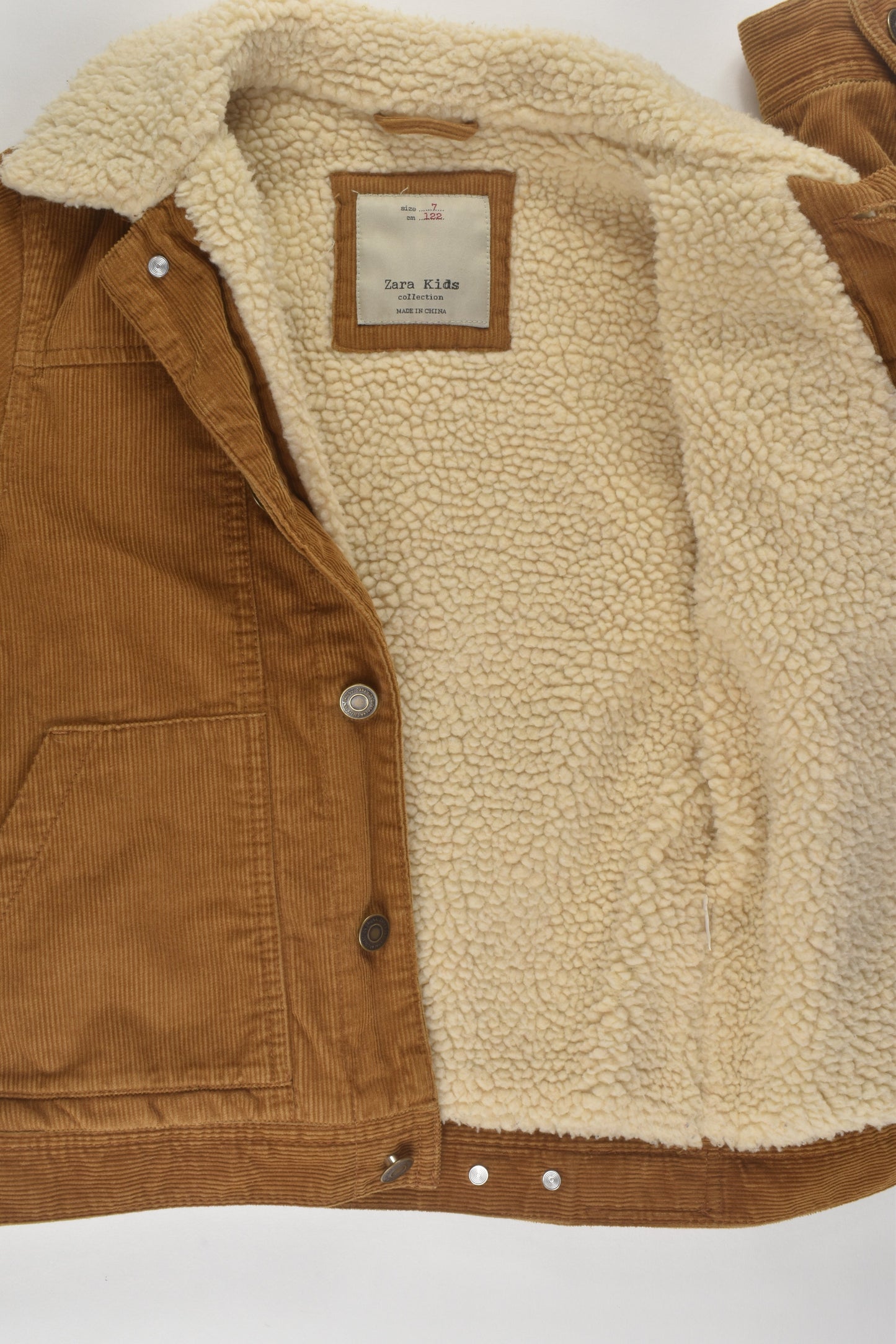 Zara Size 7 Sherpa Cord Jacket