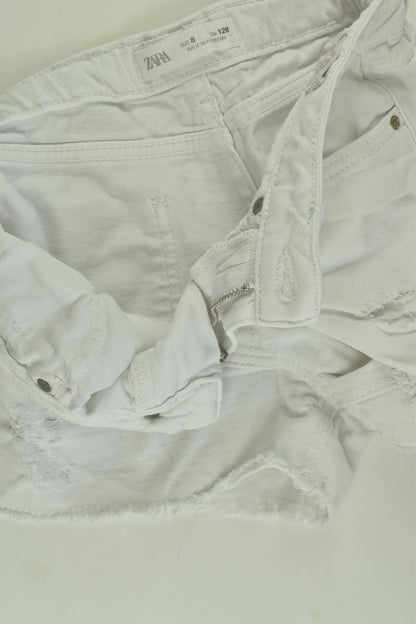 Zara Size 8 White Denim Shorts