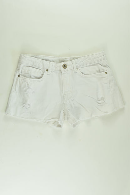 Zara Size 8 White Denim Shorts