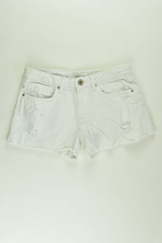 Zara Size 8 White Denim Shorts