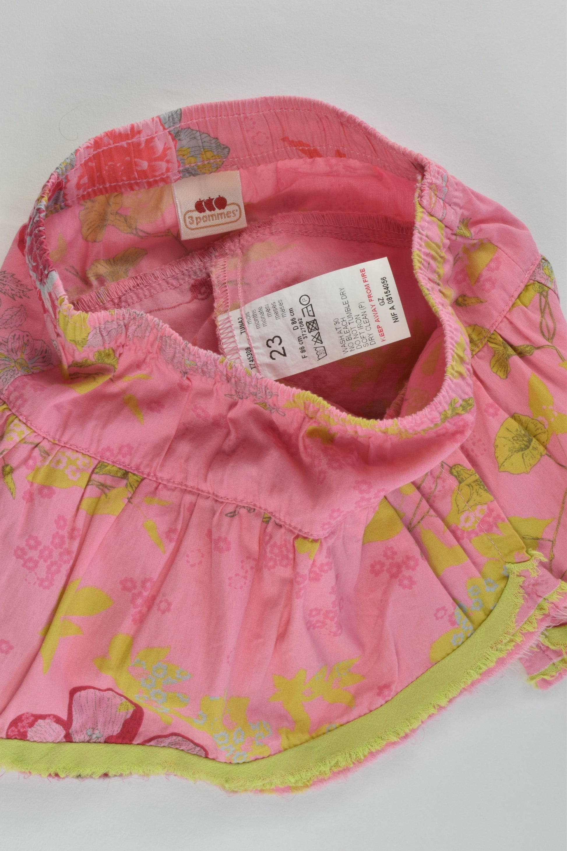 3 Pommes (France) Size 1 (23 months, 86 cm) Floral Skort