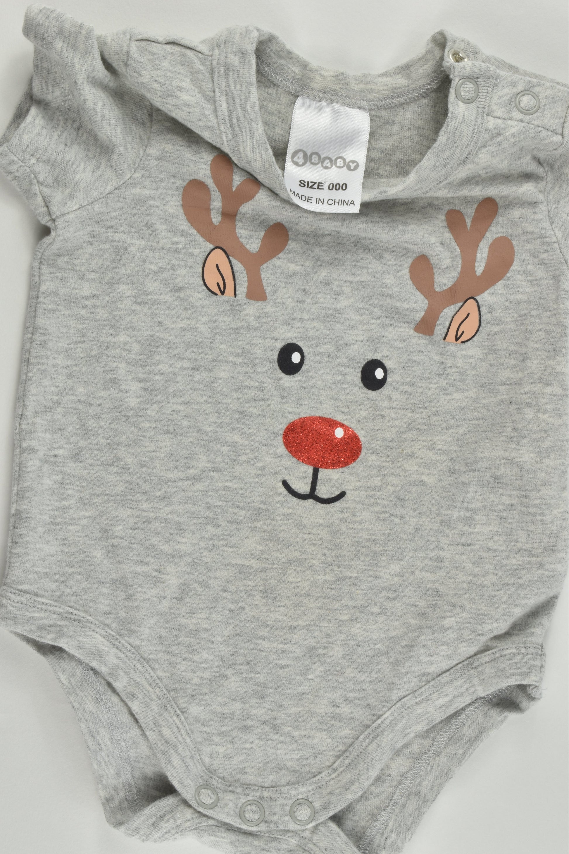 4Baby Size 000 Reindeer Christmas Bodysuit
