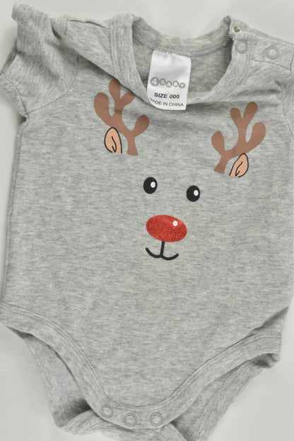 4Baby Size 000 Reindeer Christmas Bodysuit