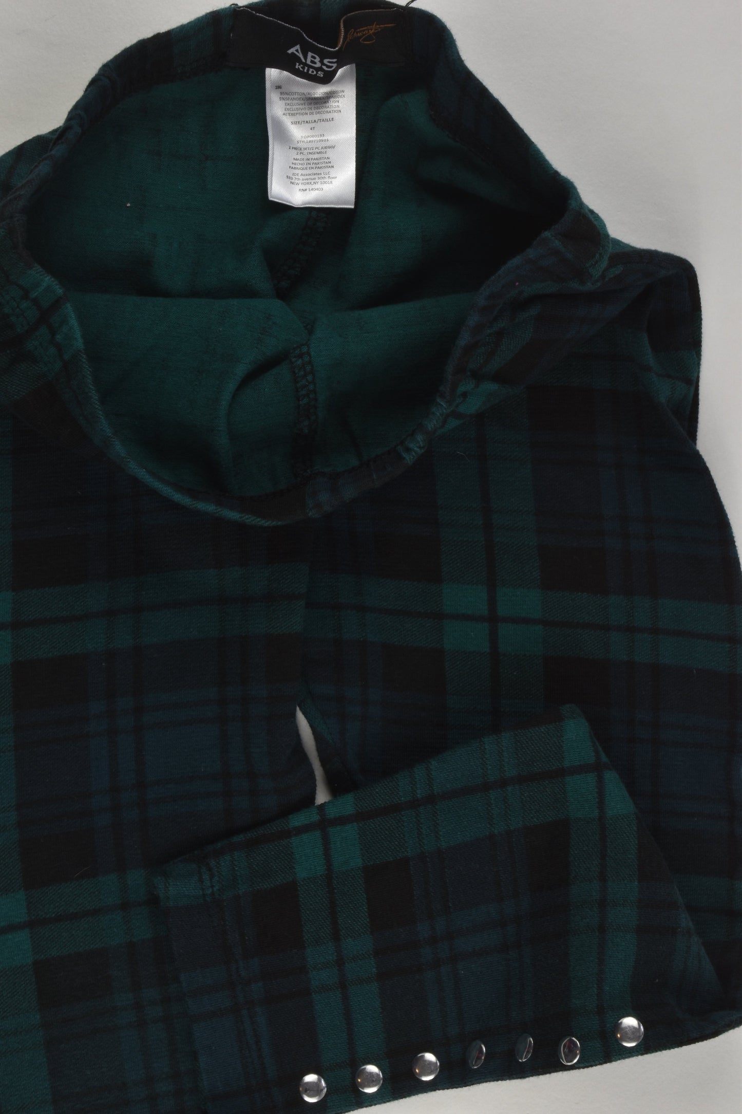 ABS Kids Size 4 Checked Leggings