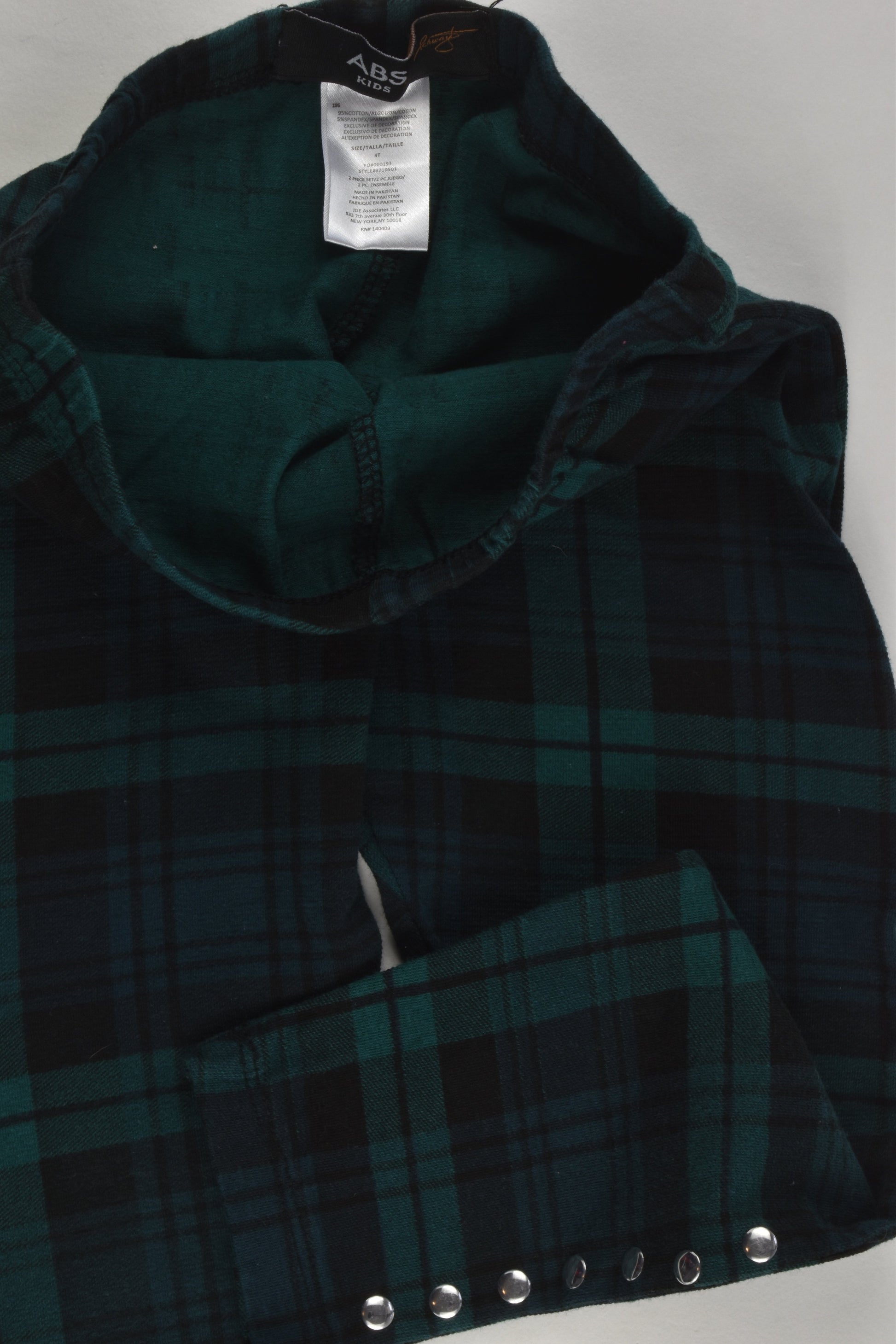 ABS Kids Size 4 Checked Leggings