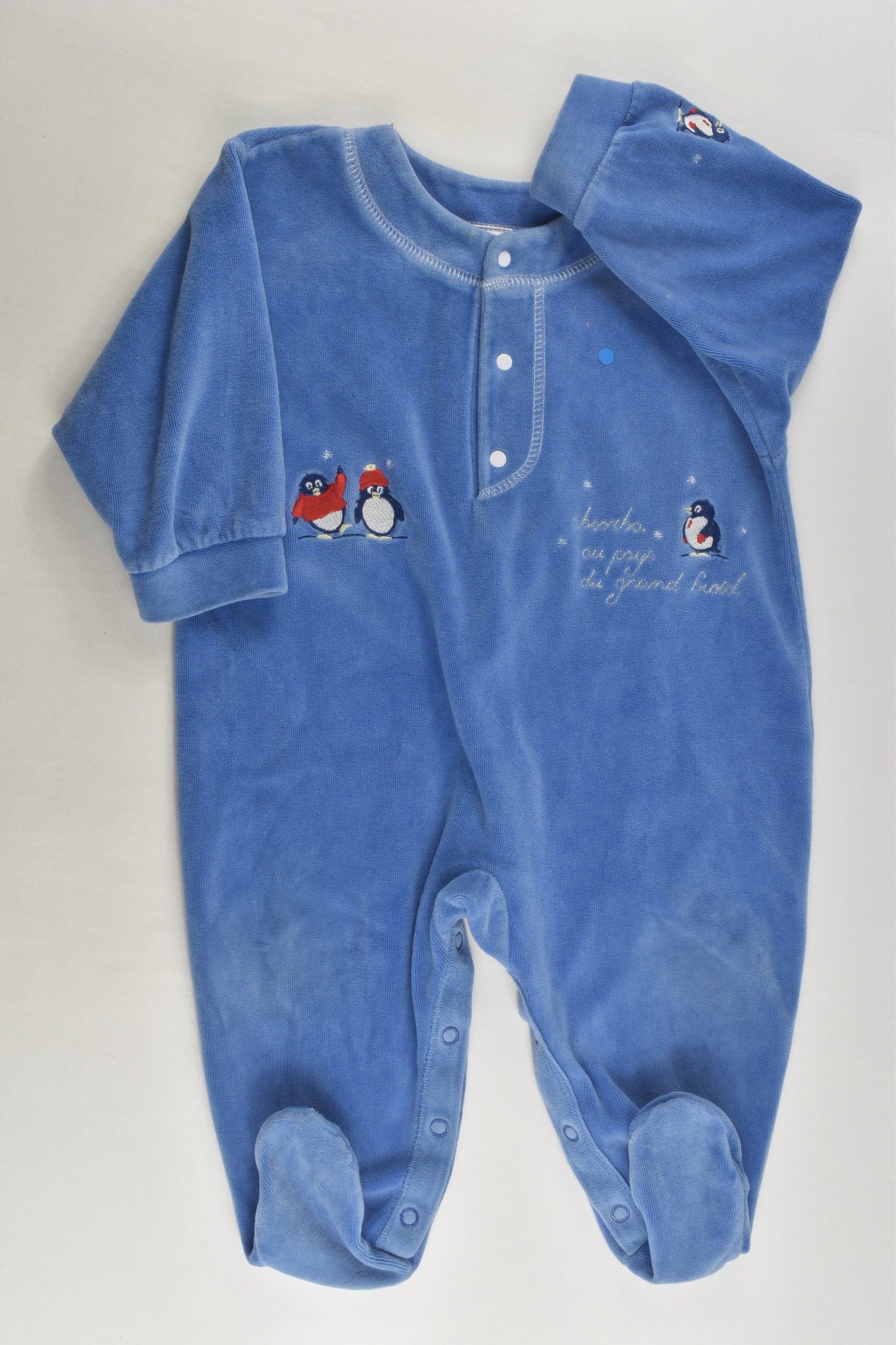Absorba Size 0 (74 cm) Penguin Velour Romper