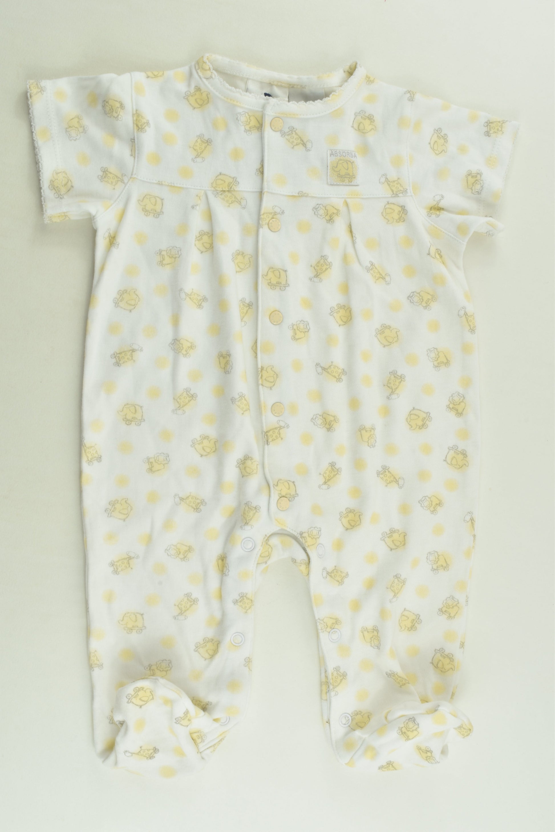 Absorba Size 000 (3 months) Footed Romper