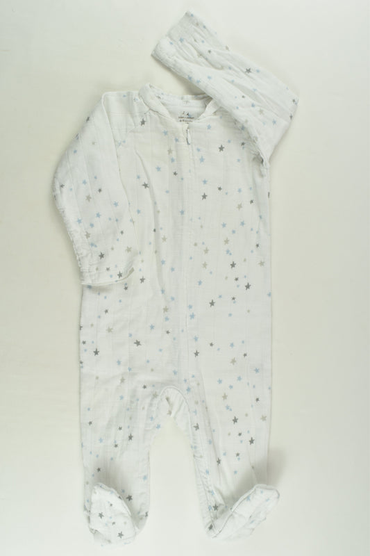 Aden and Anais Size 0 (6-9 months) Footed Stars Muslin Romper