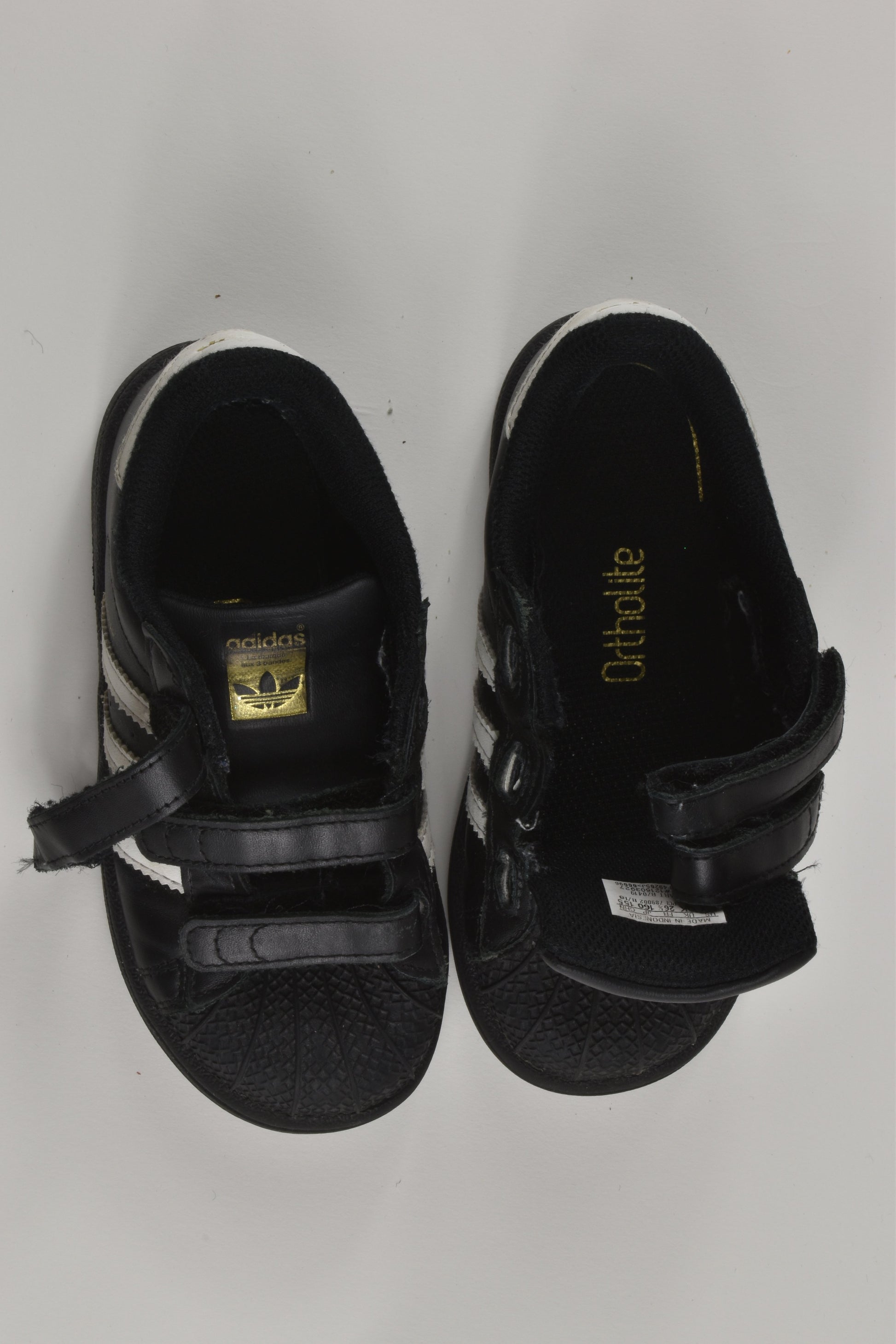 Adidas Superstar Size UK 9 Black Shoes