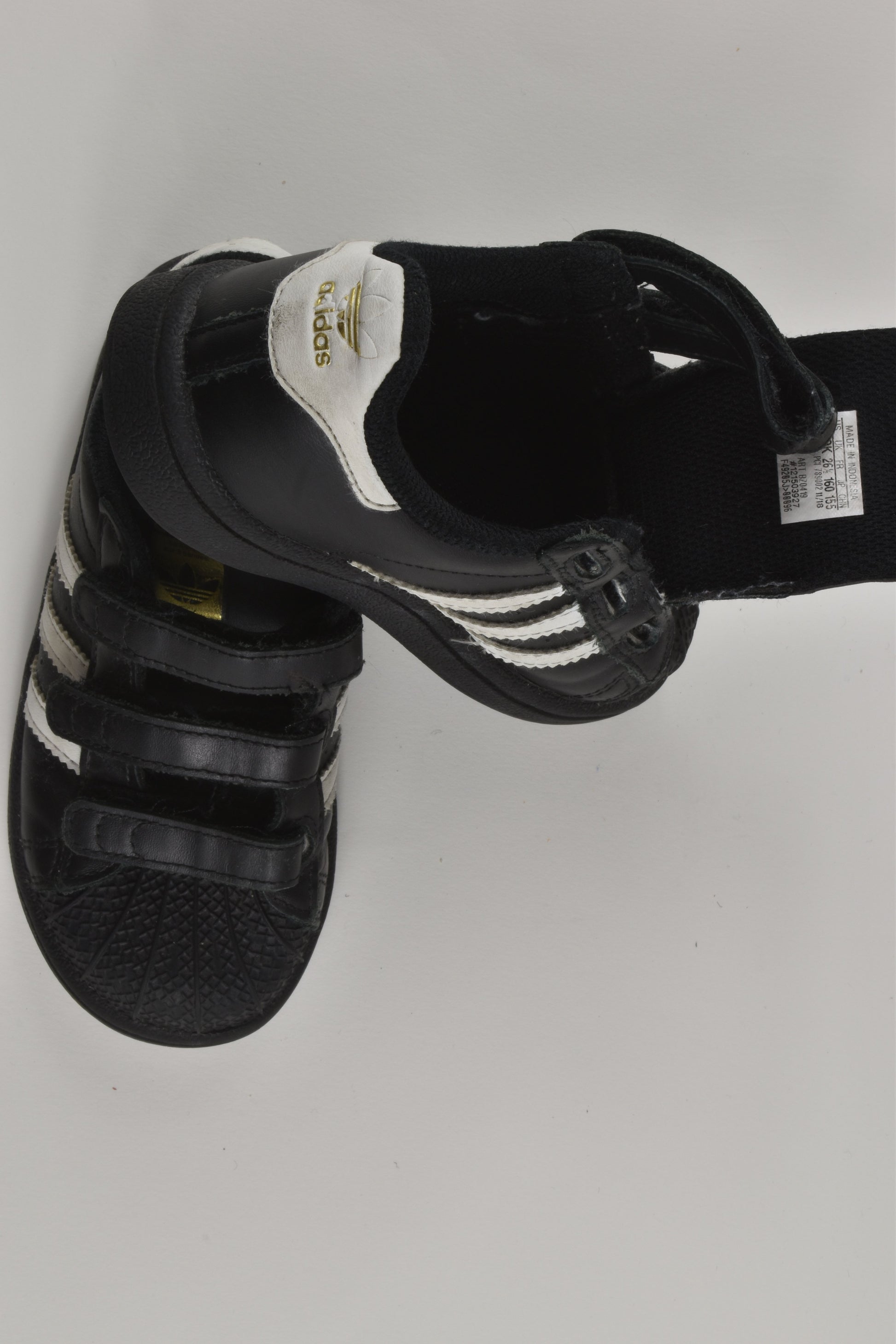 Adidas Superstar Size UK 9 Black Shoes