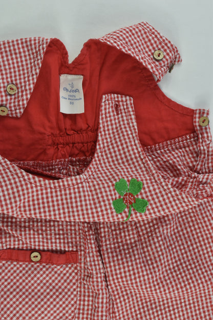 Alana Size 0-1 Checked Clover Short Romper