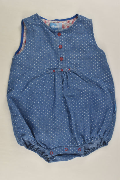 Albetta Size 0 (6-12 months) Lightweight Denim Romper