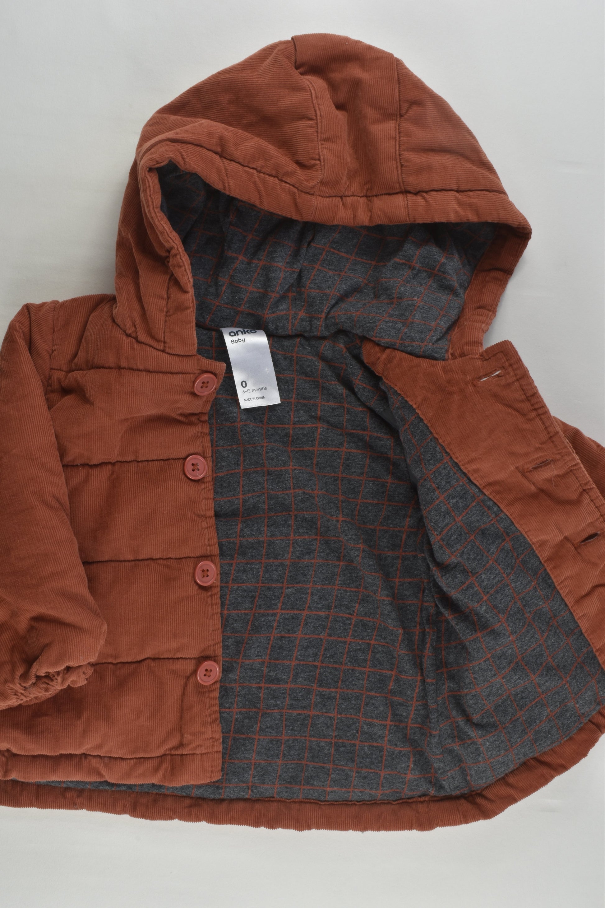 Anko Size 0 Lined Lightly Padded Cord Jacket