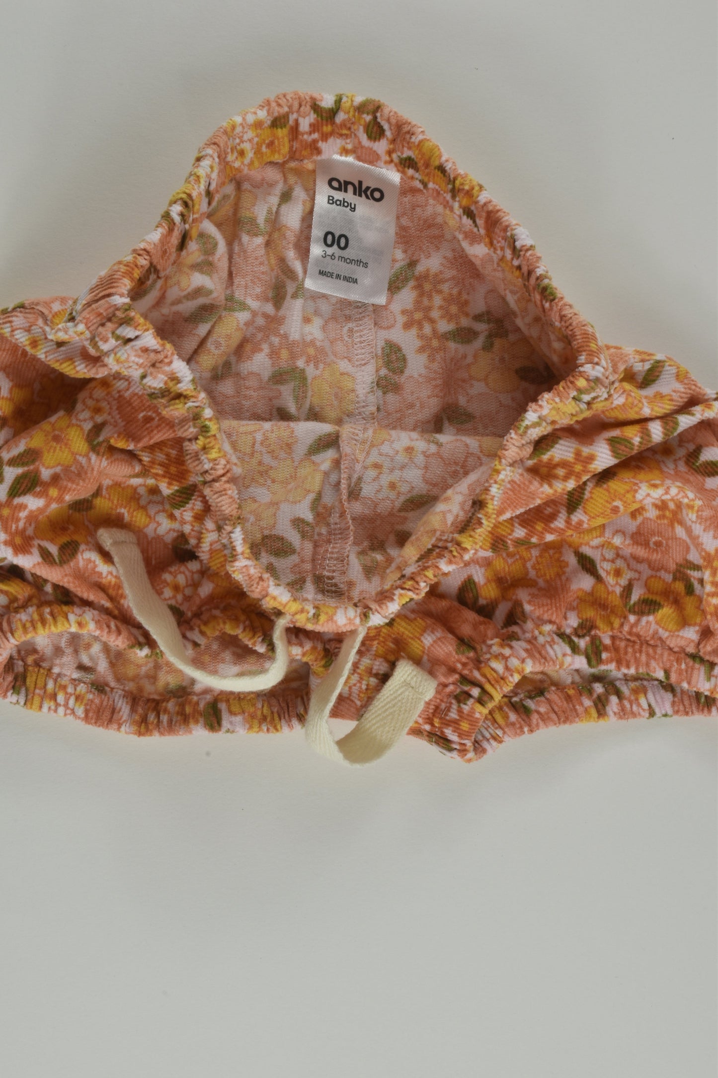 Anko Size 00 Retro Flowers Cord Shorts