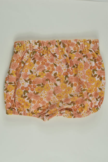 Anko Size 00 Retro Flowers Cord Shorts