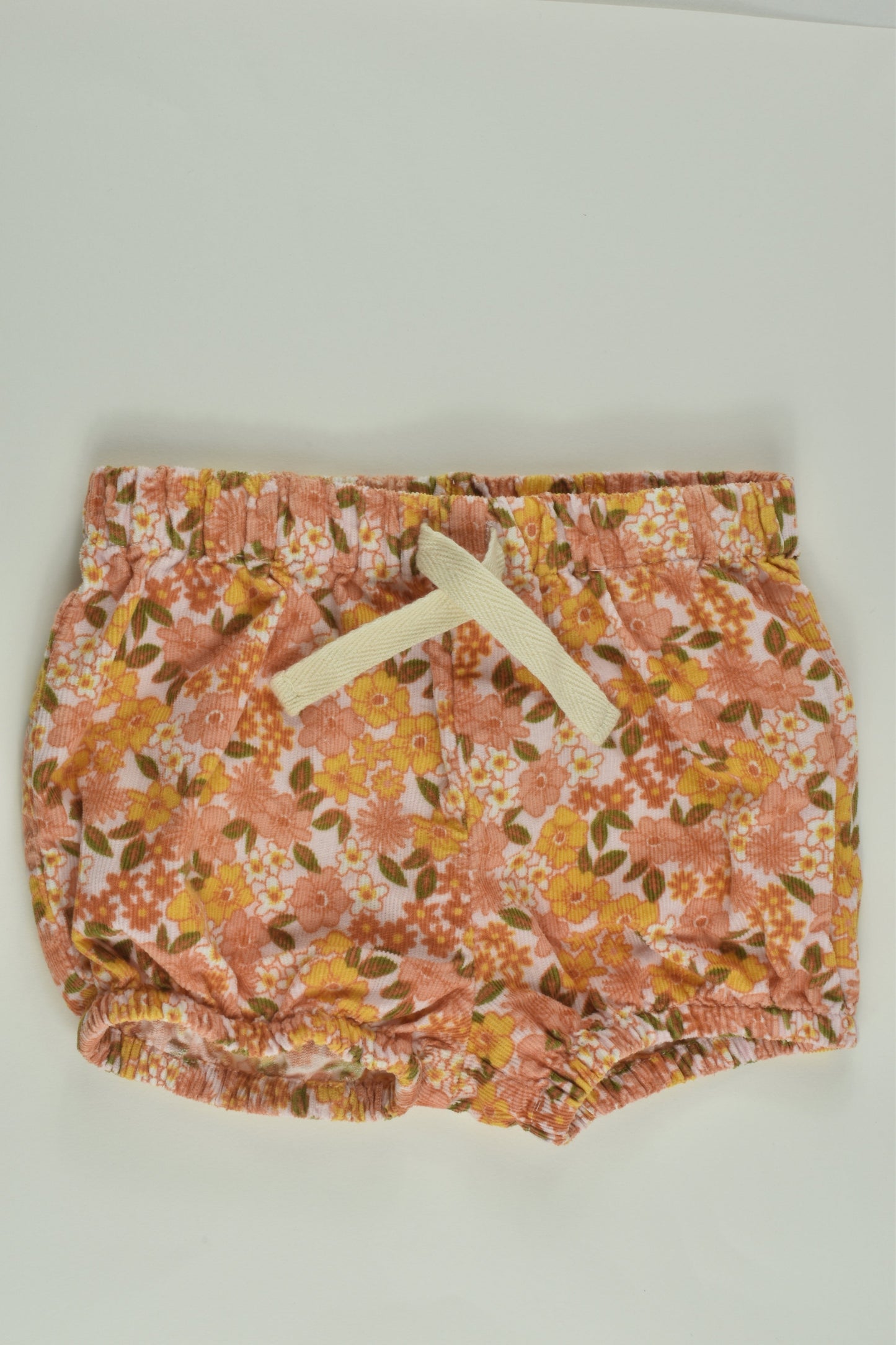 Anko Size 00 Retro Flowers Cord Shorts