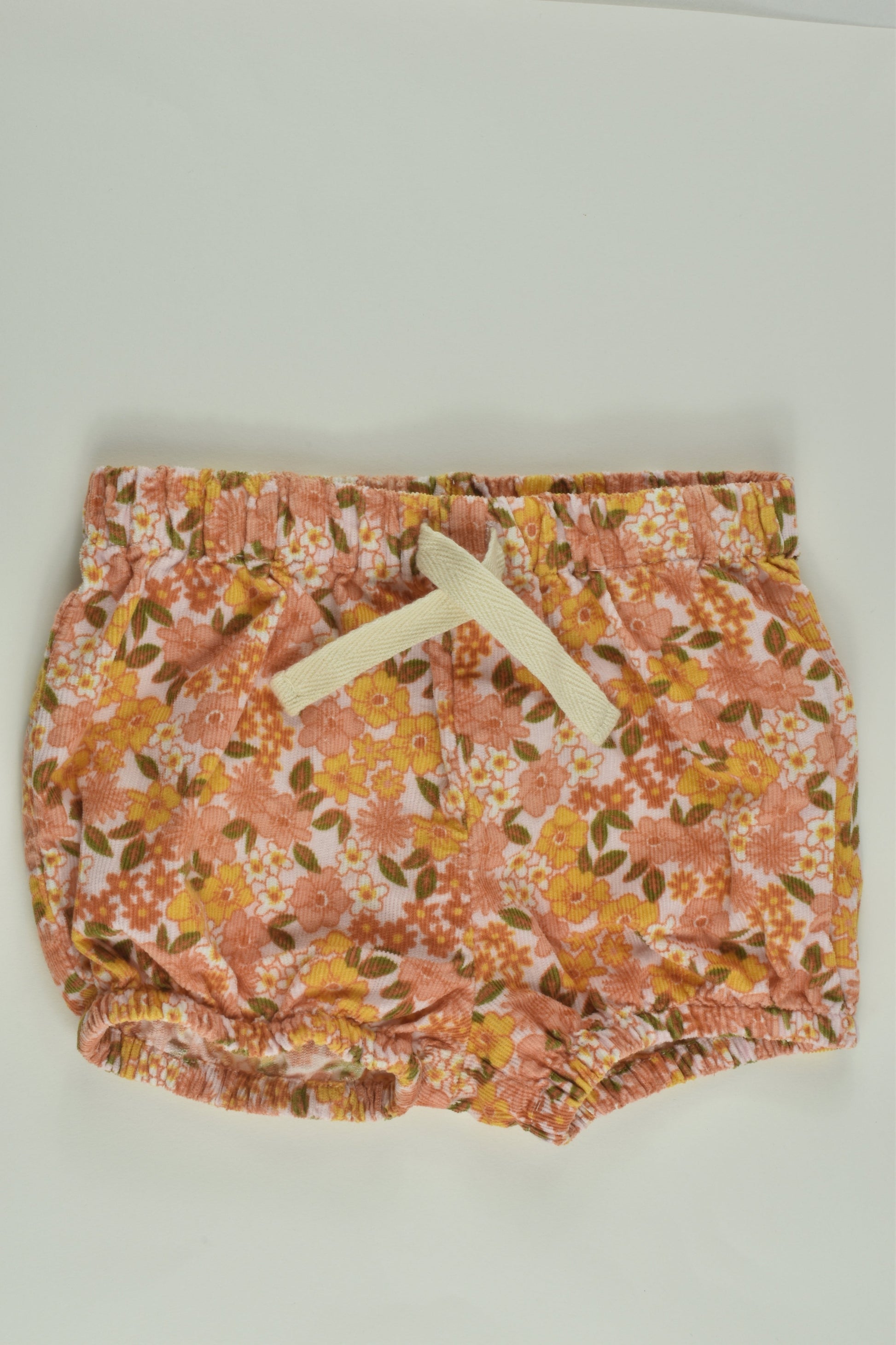 Anko Size 00 Retro Flowers Cord Shorts