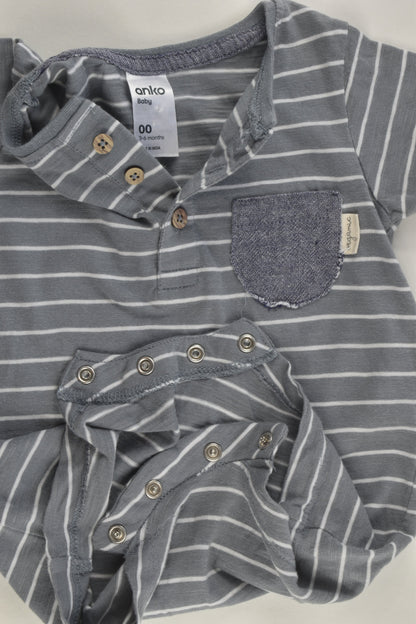 Anko Size 00 Striped Organic Short Romper