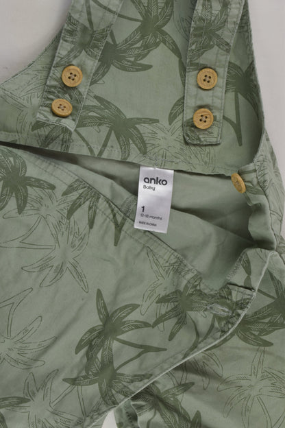 Anko Size 1 Palm Trees Short Overalls