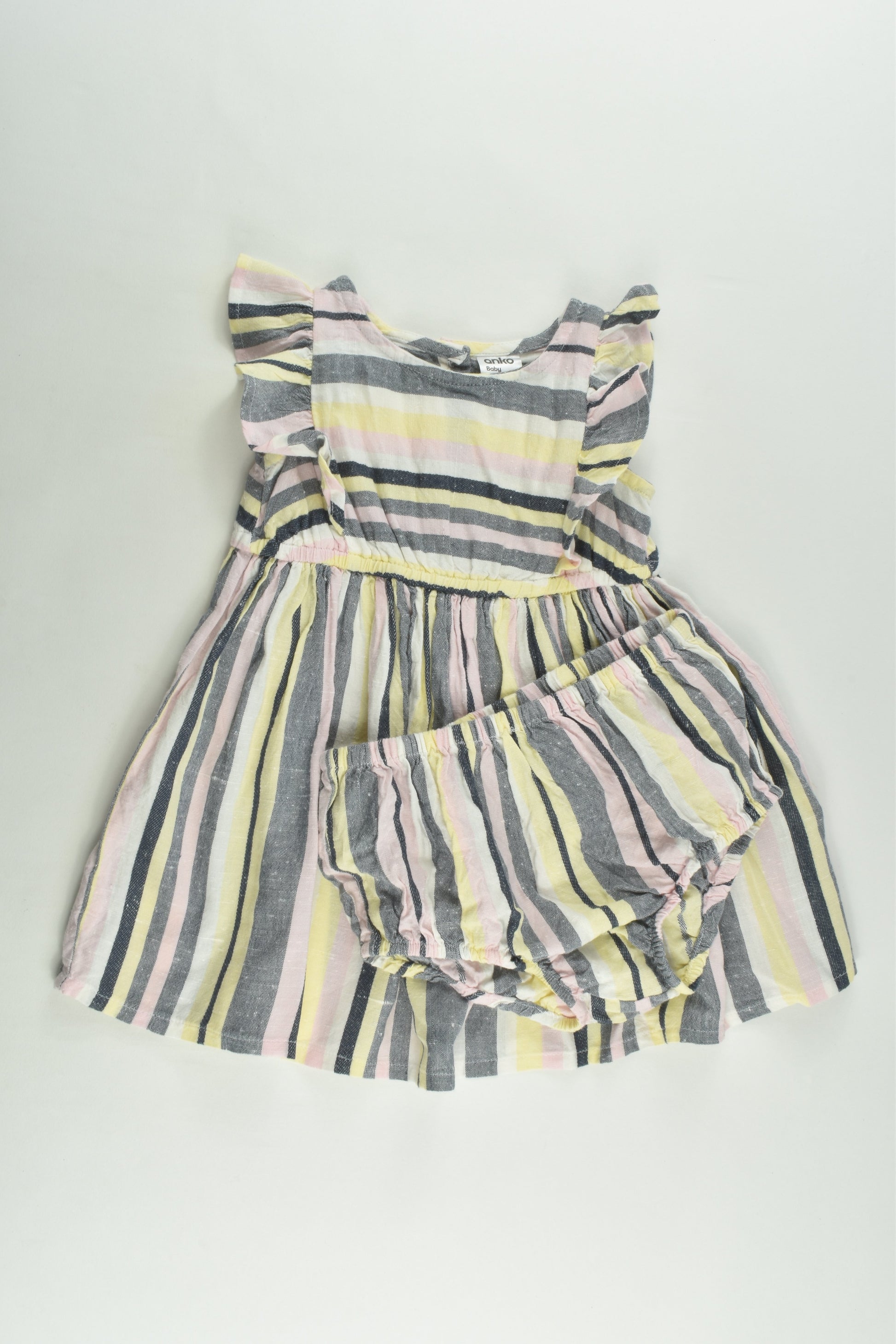 Anko Size 1 Striped Dress with Matching Bloomers