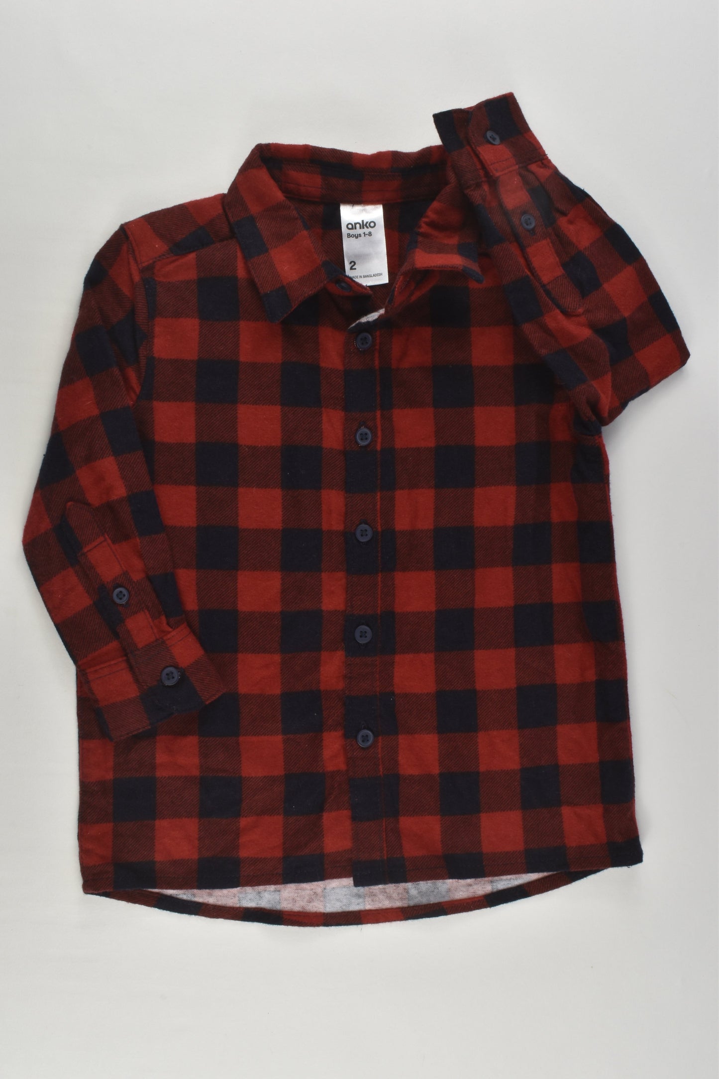 Anko Size 2 Casual Checked Winter Shirt