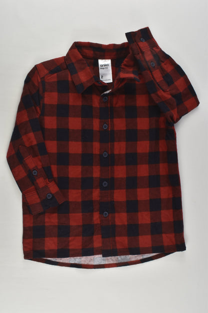 Anko Size 2 Casual Checked Winter Shirt