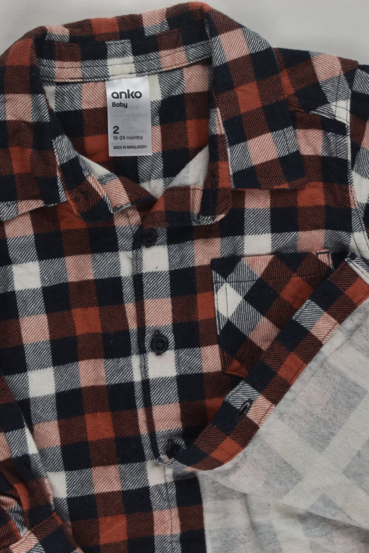 Anko Size 2 Checked Flannelette Shirt