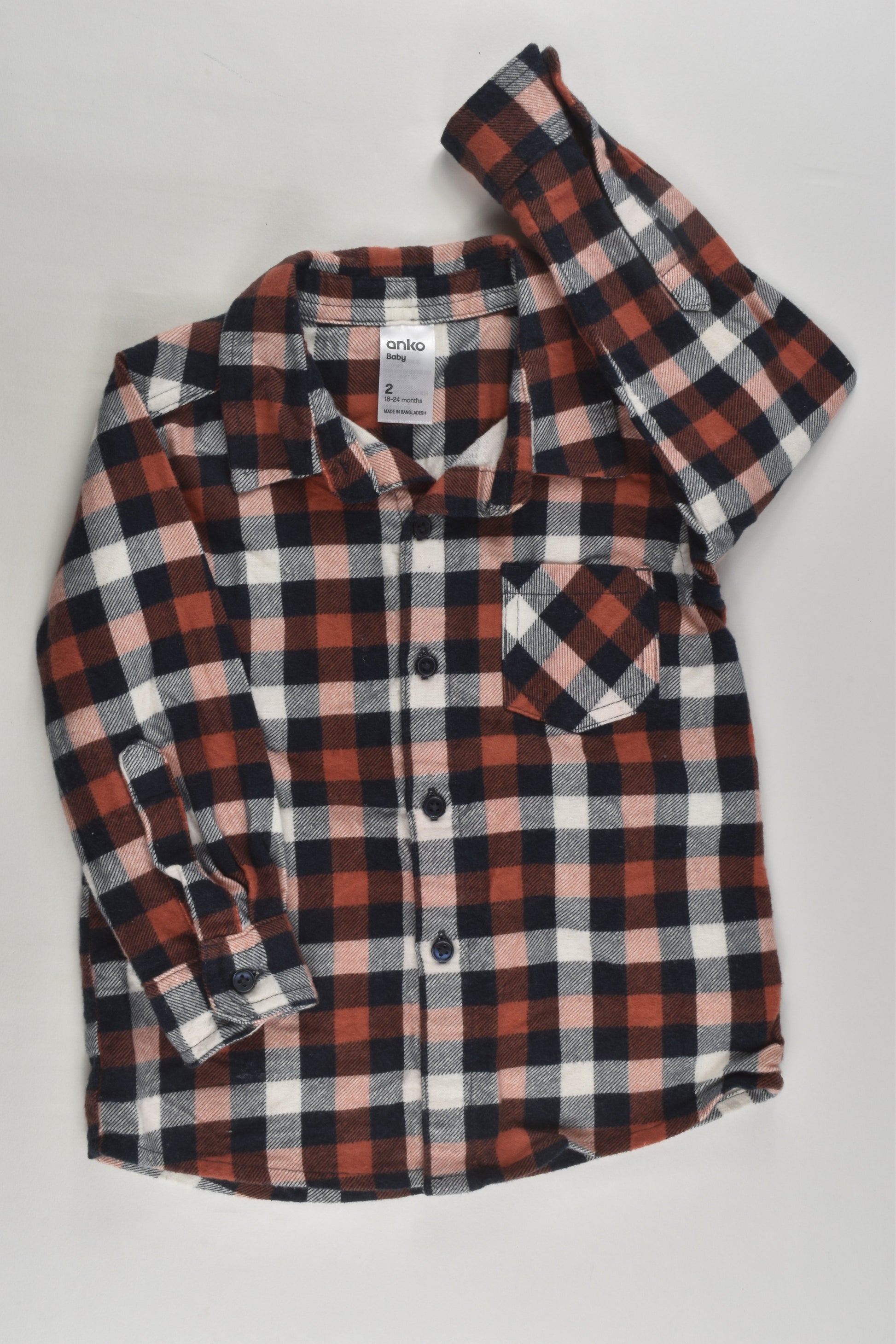 Anko Size 2 Checked Flannelette Shirt