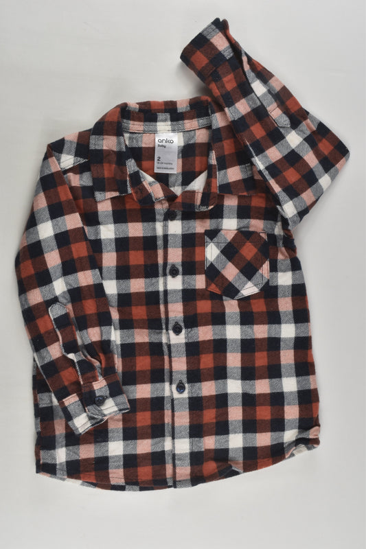 Anko Size 2 Checked Flannelette Shirt