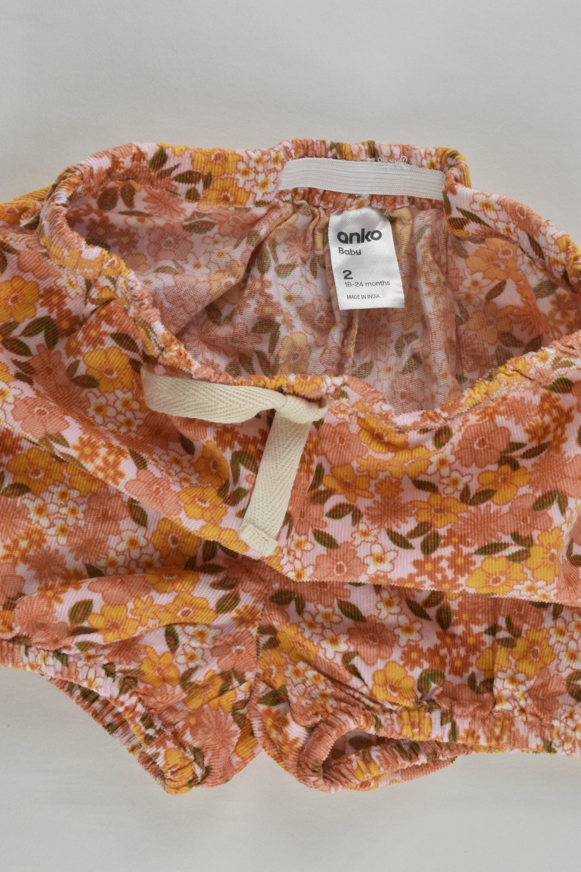Anko Size 2 Lightweight Floral Cord Shorts