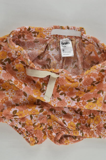 Anko Size 2 Lightweight Floral Cord Shorts