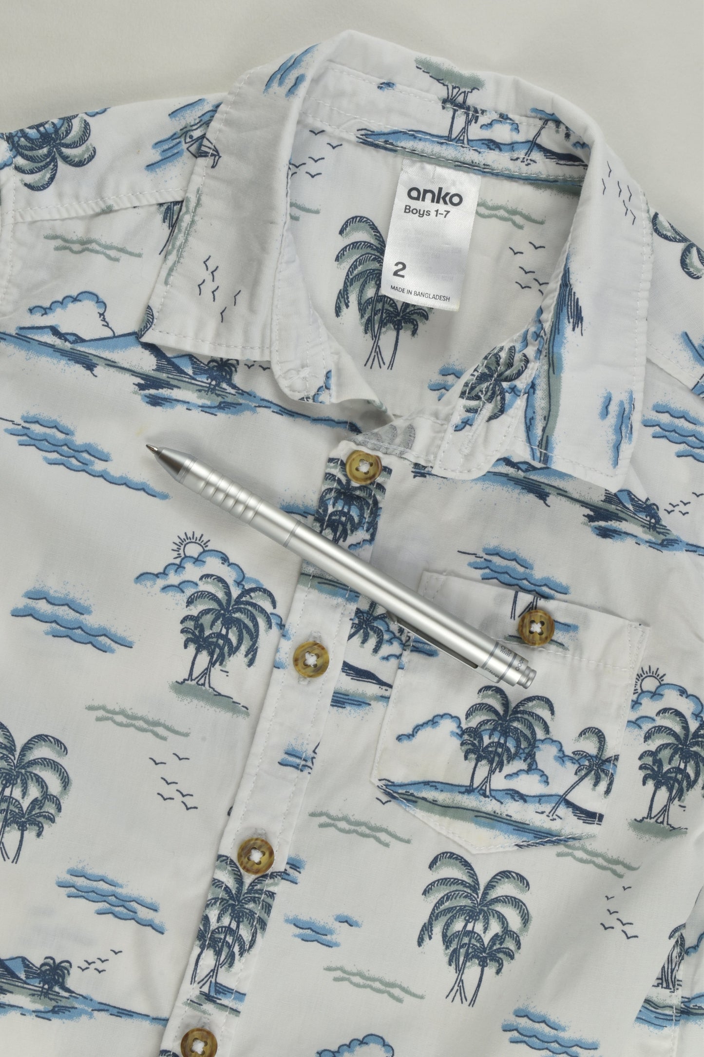 Anko Size 2 Palm Tree Island Shirt