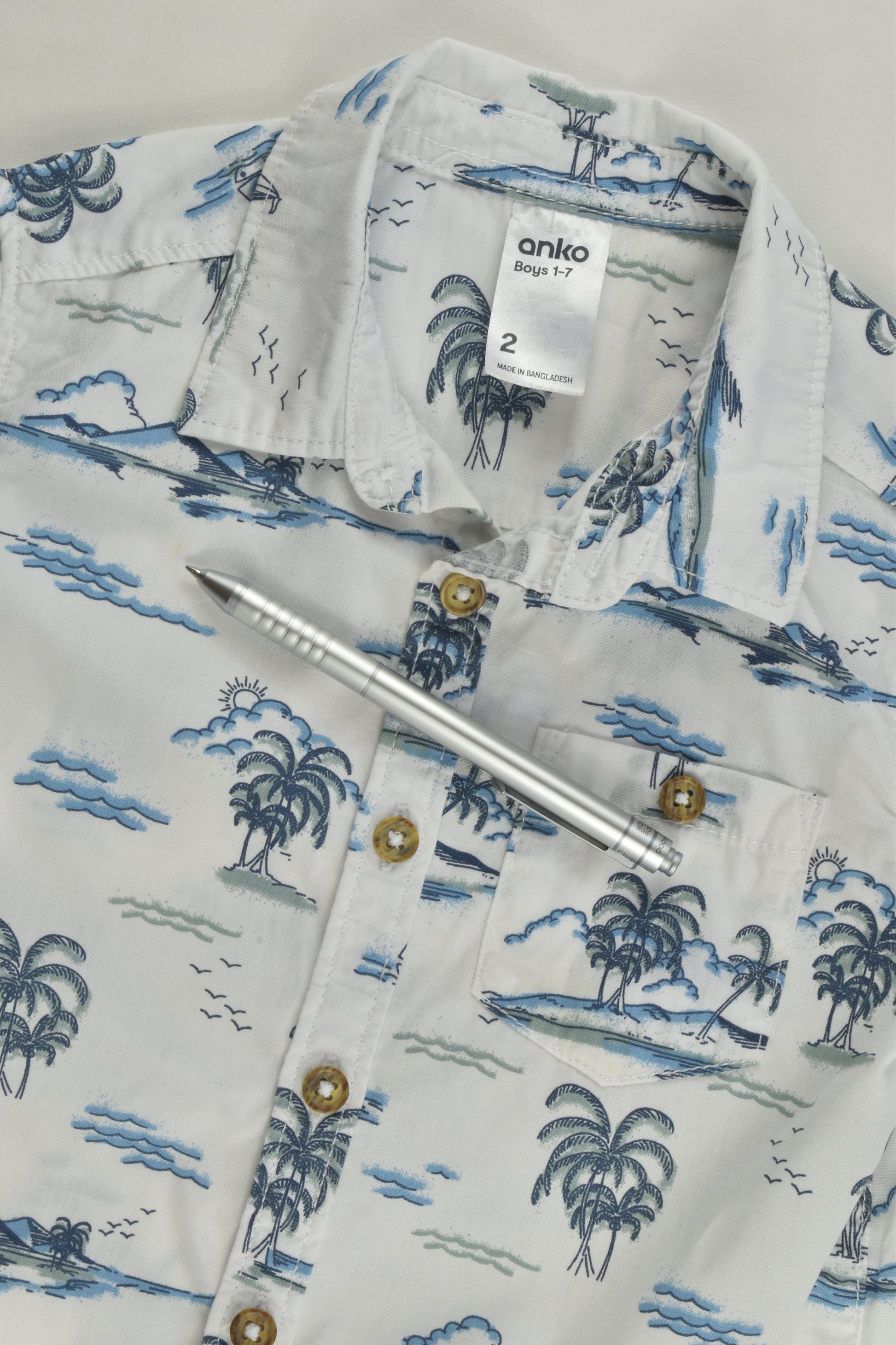 Anko Size 2 Palm Tree Island Shirt