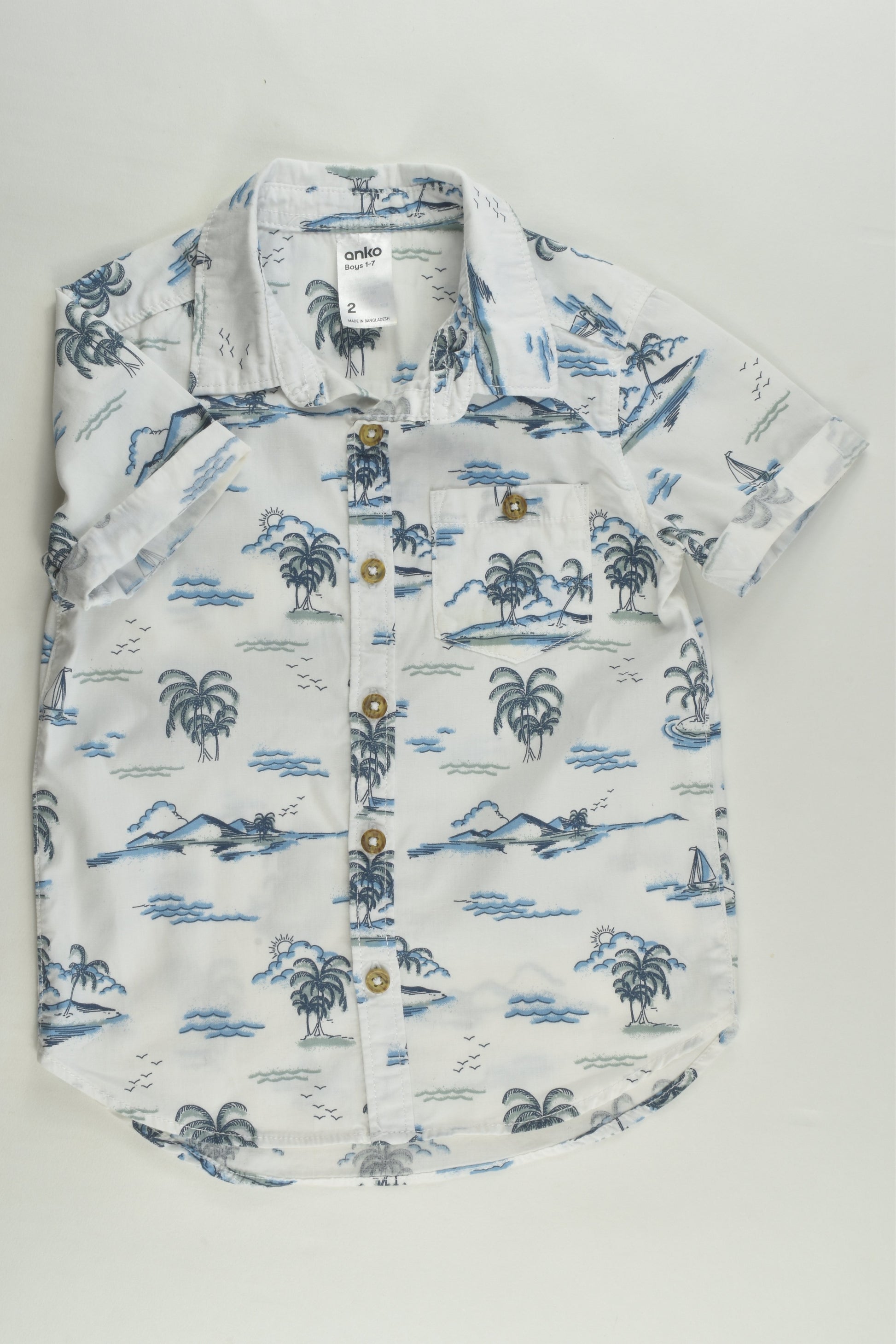 Anko Size 2 Palm Tree Island Shirt