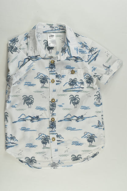 Anko Size 2 Palm Tree Island Shirt
