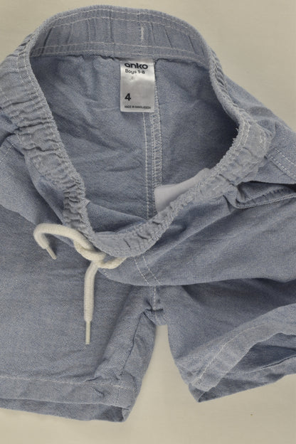 Anko Size 4 Blue Lightweight Shorts