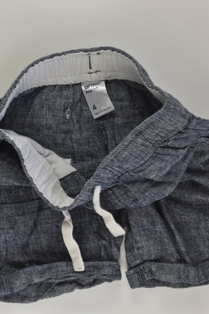 Anko Size 4 Linen Blend Shorts