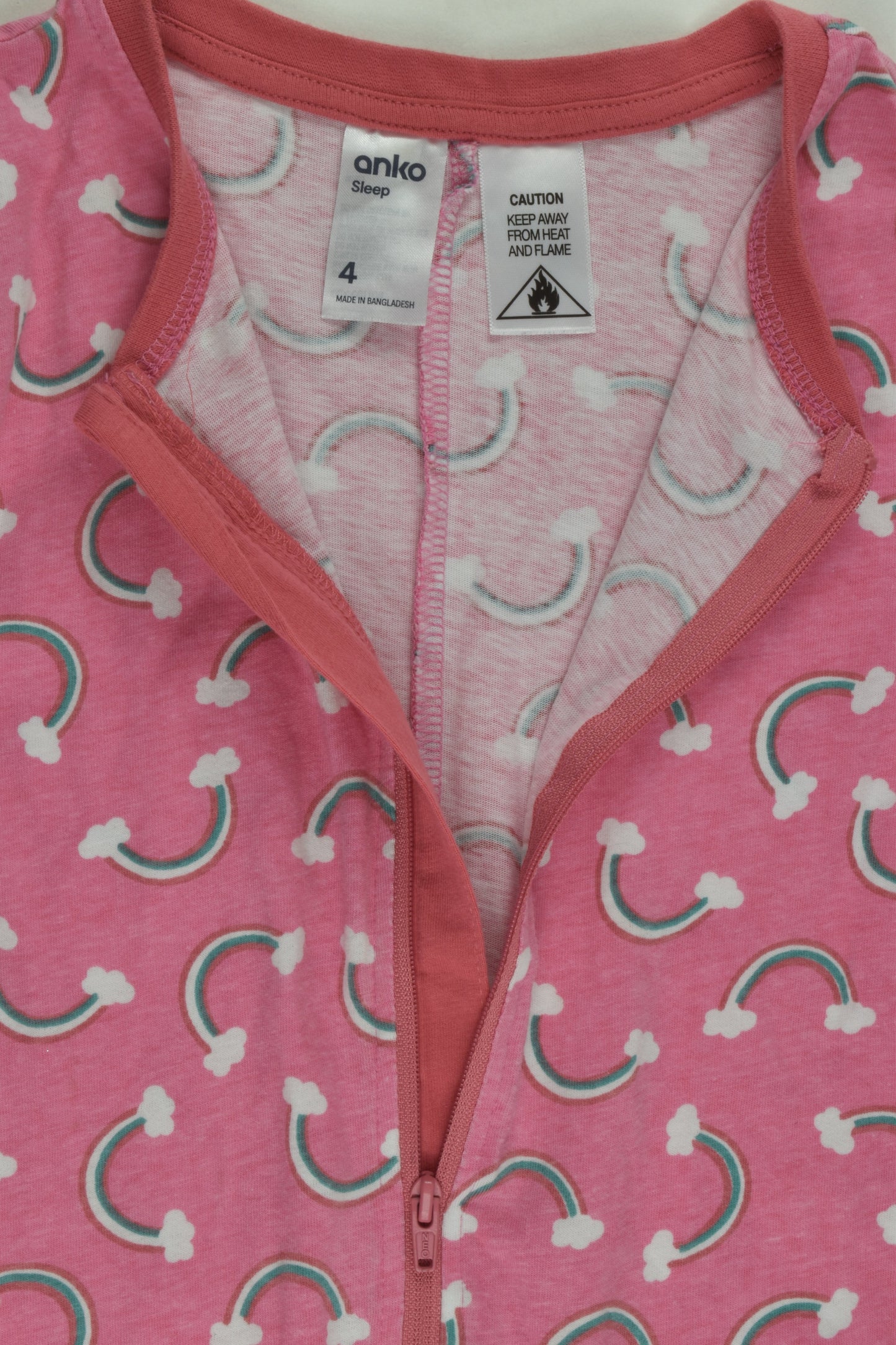 Anko Size 4 Rainbows One Piece Pyjamas