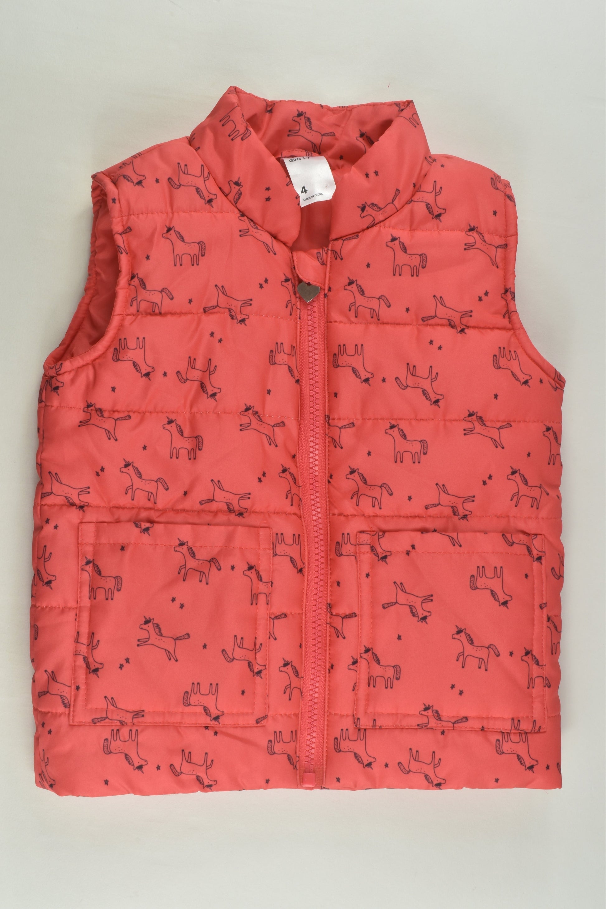 Anko Size 4 Unicorn Puffer Vest