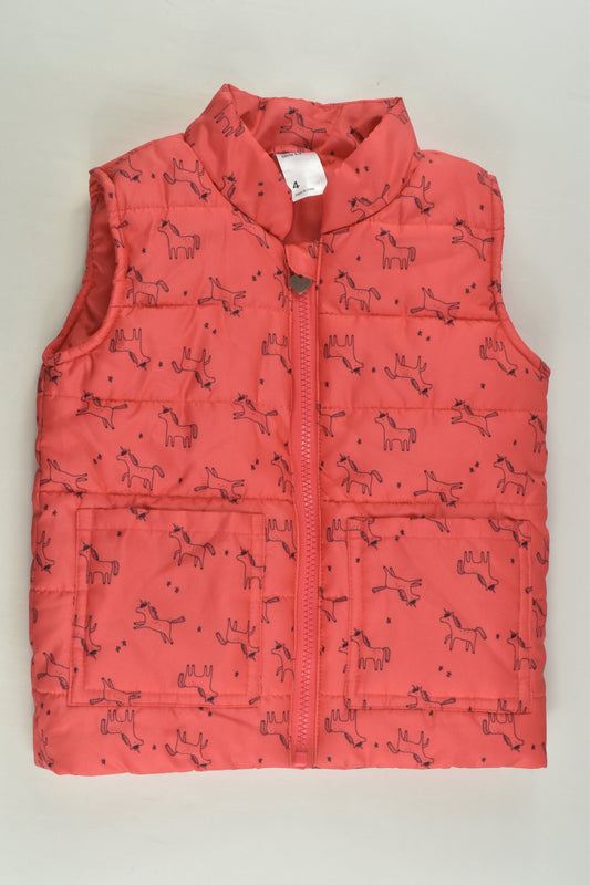 Anko Size 4 Unicorn Puffer Vest