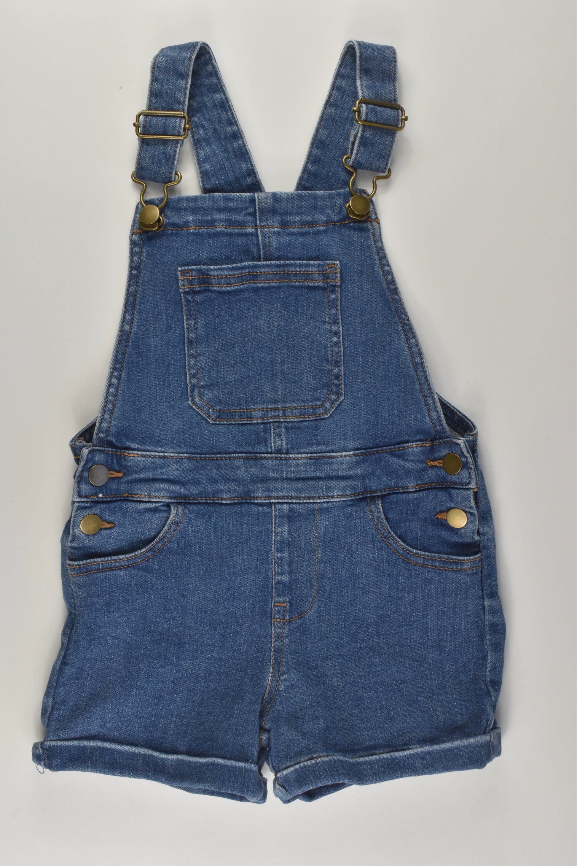 Anko Size 5 Short Stretchy Denim Overalls