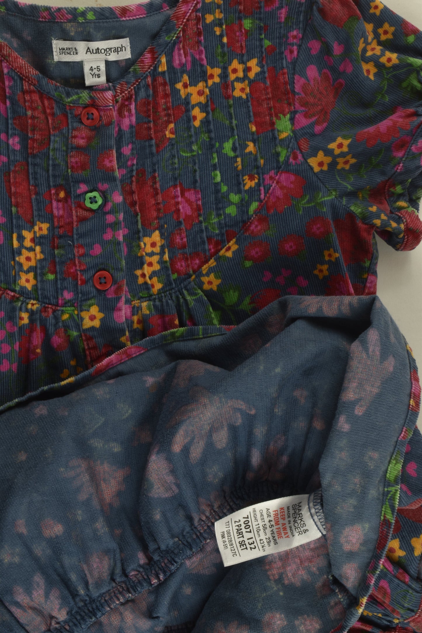 Autograph by Marks & Spencer Size 4-5 Floral Cord Dress