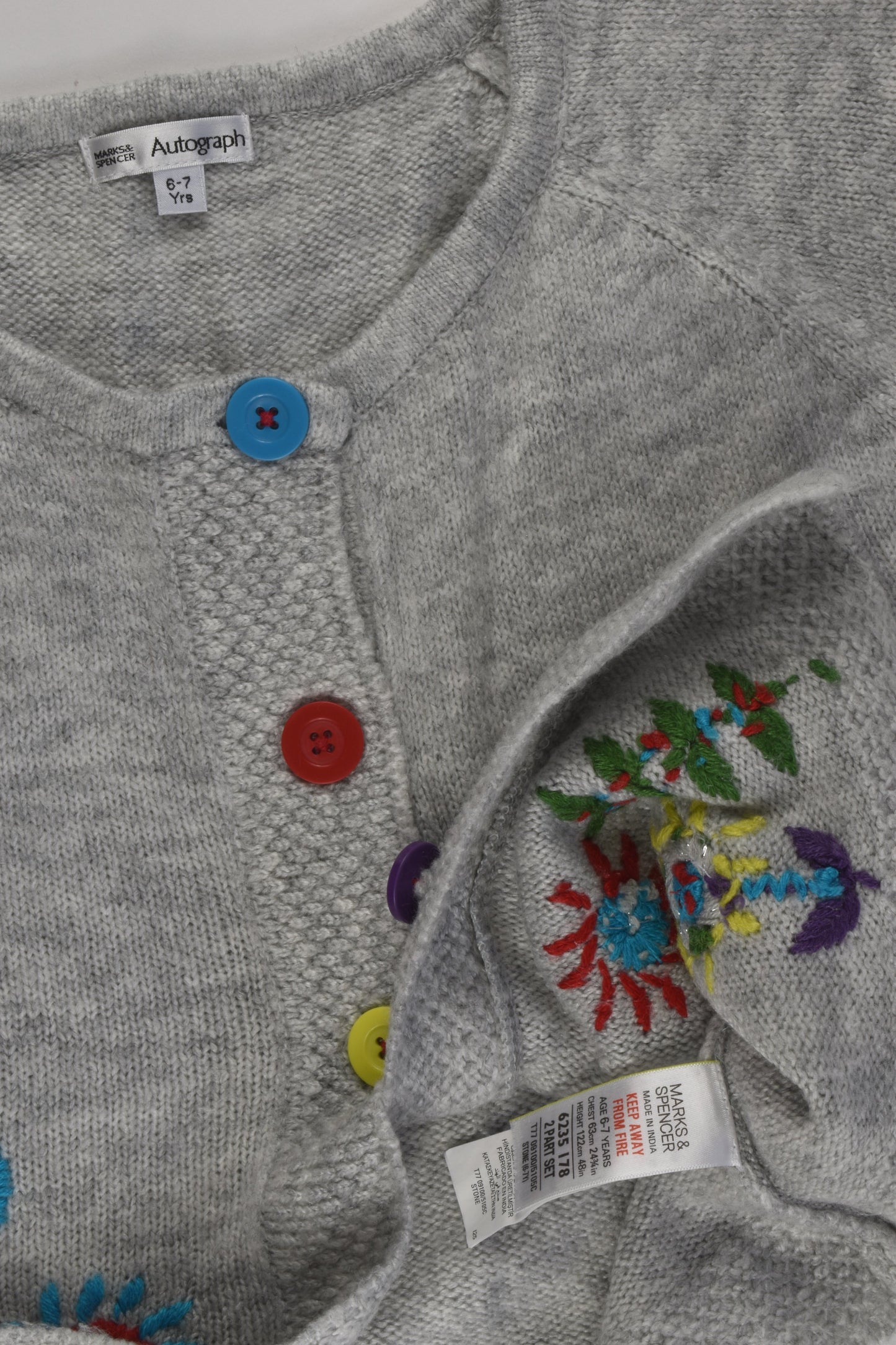 Autograph by Marks & Spencer Size 6-7 Embroidery Knit Cardigan