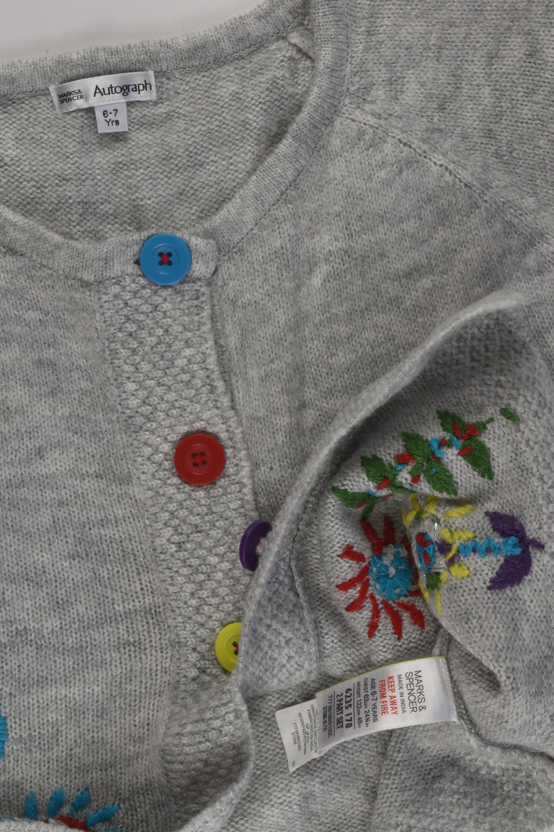 Autograph by Marks & Spencer Size 6-7 Embroidery Knit Cardigan