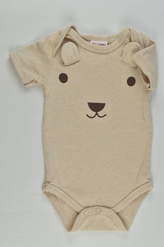 BQT Baby Organic Size 000-00 (0-6 months) Teddy Bear Bodysuit