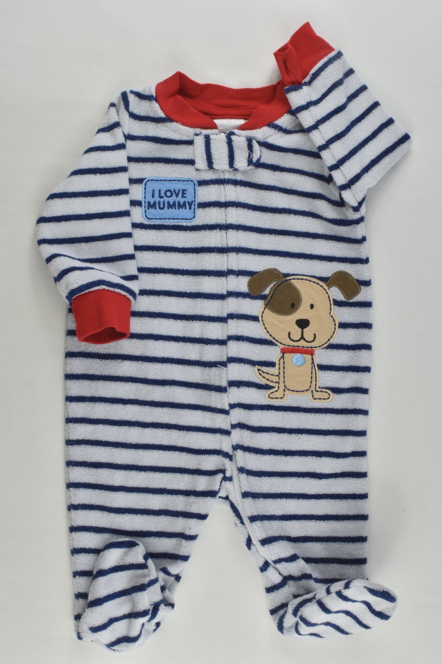 BabiesRus Size 000 Puppy Terry Footed Romper